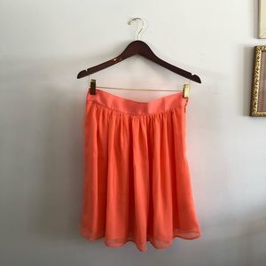 Forever 21 Neon Orange Midi Skirt Medium